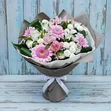 Букет цветов из:  Герберы, Альстромерии и Хризантемы в Барнауле