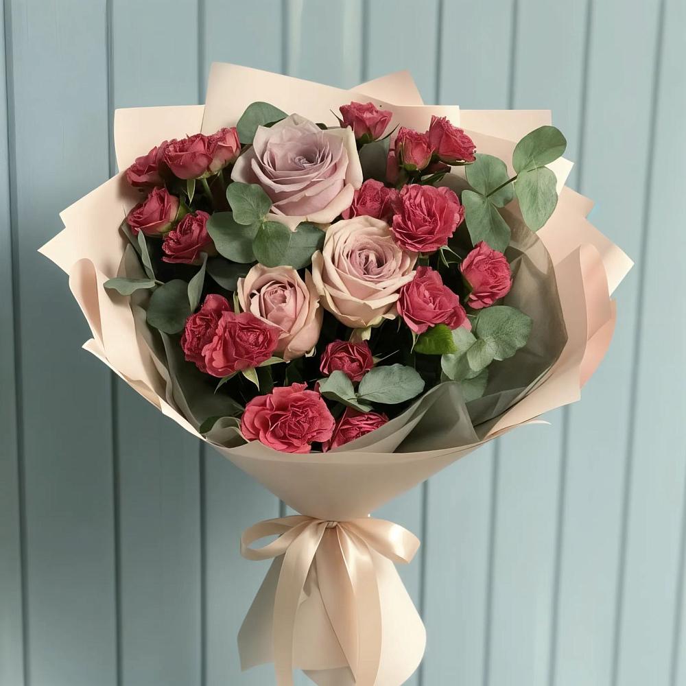 Букет цветов из: Гвоздики и Розы в Барнауле