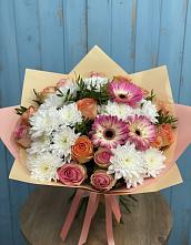 Букет цветов из:  Розы, Герберы и Хризантемы #REPLACE_PRED# Барнауле