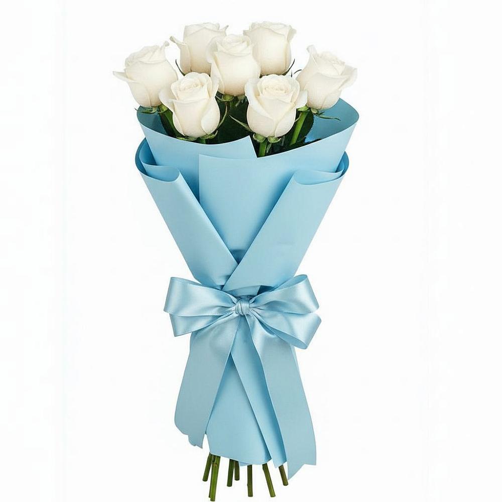 Букет 7 белых роз Проуд в Барнауле