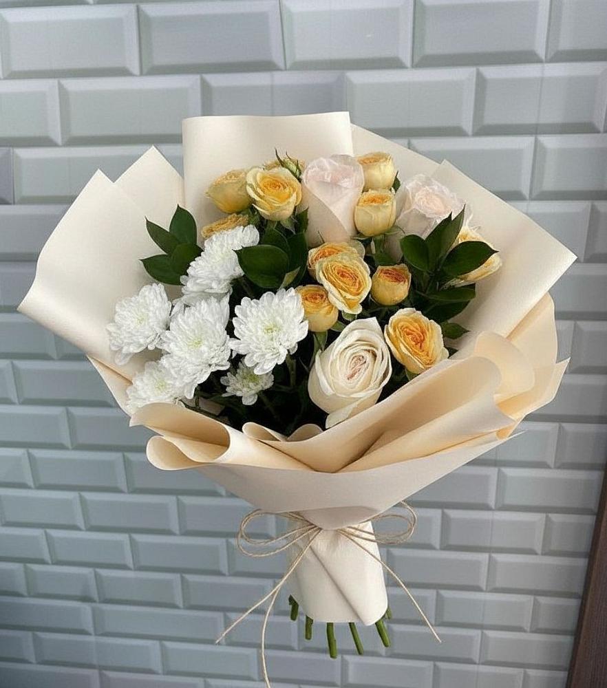 Букет цветов из: Розы и Хризантемы в Барнауле