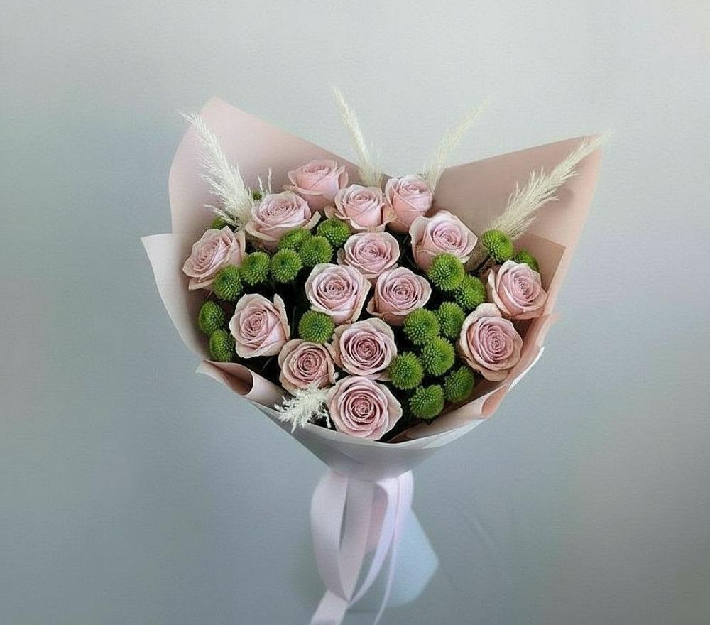 Букет цветов из: Розы и Хризантемы в Барнауле