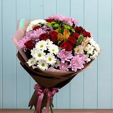 Букет цветов из:  Розы, Хризантемы и Альстромерии #REPLACE_PRED# Барнауле