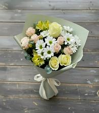 Букет цветов из:  Альстромерии, Розы и Хризантемы в Барнауле