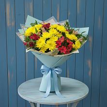 Букет цветов из:  Альстромерии и Хризантемы в Барнауле
