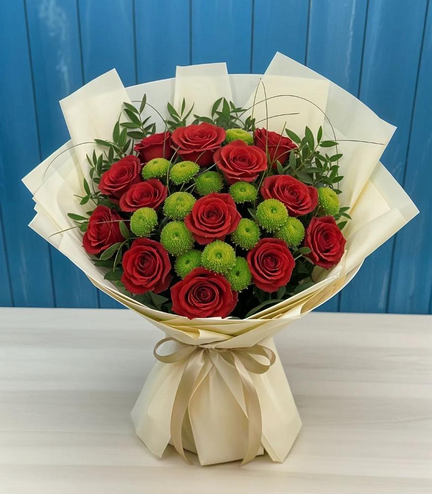 Букет цветов из: Розы и Хризантемы в Барнауле